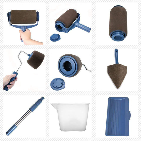 🔥🔥9Pcs/set Multifunctional Wall Decorative Paint Roller Brush Tools🔥🔥