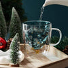 Christmas Tree Double Layer Glass Cup