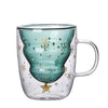 Christmas Tree Double Layer Glass Cup