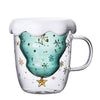 Christmas Tree Double Layer Glass Cup