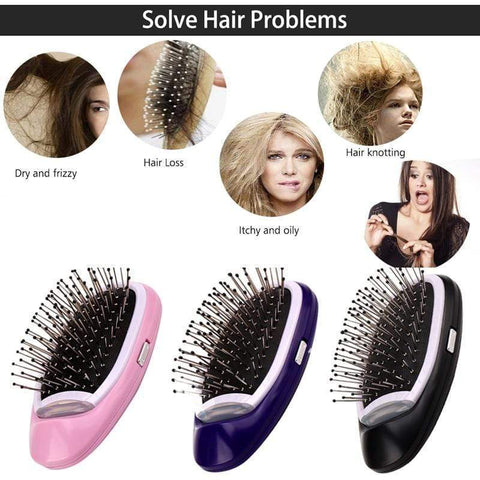 Portable Electric Ionic Hairbrush Negative ion Hair Straightener