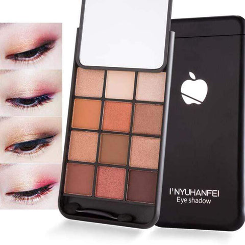 12 Color Matte Eyeshadow Palette Pressed Shimmer Phone