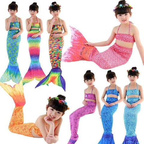 Kids Girl Anime Mermaid Tail Cosplay Swimming Costume