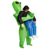 Green Alien Carrying Human Costume