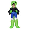 Green Alien Carrying Human Costume