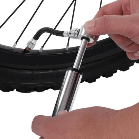 High-pressure Portable Bicycle Pump - Silver