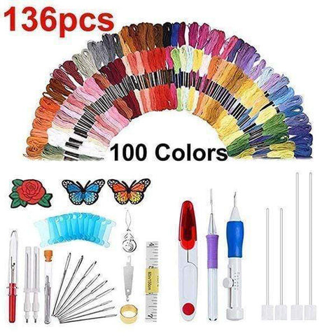 [last day 50%] Rainbow Color Embroidery Threading Tool 136 Sets