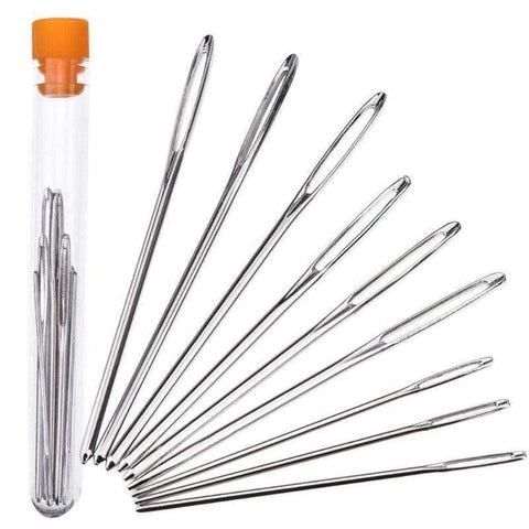 9pcs Large Eye Needles Stainless Steel Embroidery Cross Stitch Knitting Set