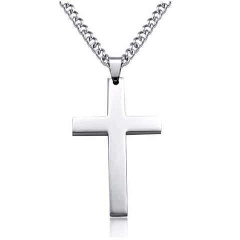 Christian Jesus Single Titanium Cross Necklaces Pendants Women Stainless Steel Gold Silver Black Prayer Choker Men Jewelry