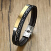 Personalized Bracelet Multi Layer Leather Bangle