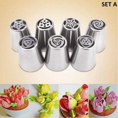 Russian Tulip Icing Piping Nozzles by BakersPRO™ - 7/14pcs Set