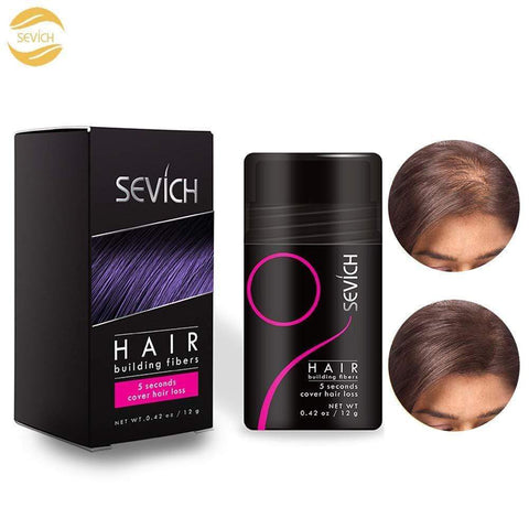 Sevich Unisex Hair Fibers - 5 Seconds Conceals Loss Hair Rebuilding, Nature Keratin Fibers for Thinning Hair, 25g - Light Brown