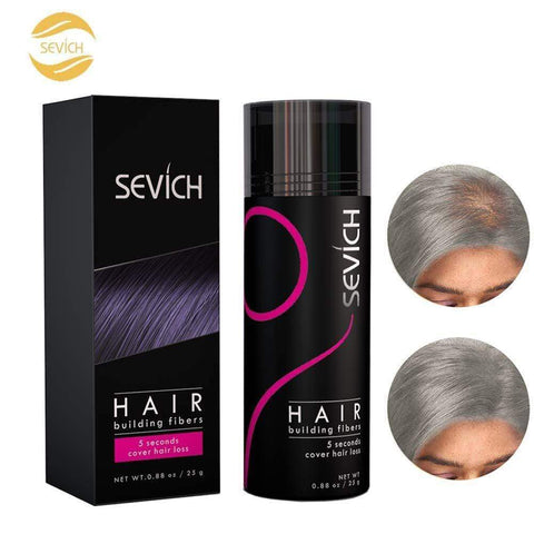 Sevich Unisex Hair Fibers - 5 Seconds Conceals Loss Hair Rebuilding, Nature Keratin Fibers for Thinning Hair, 25g - Light Brown