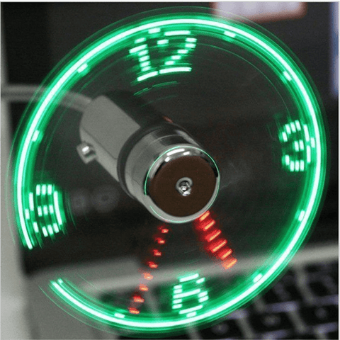 USB Fan with Real LED Clock