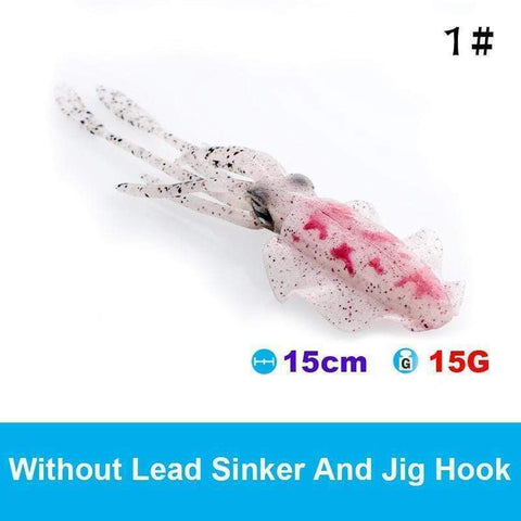 UV Luminous Realistic Squid Soft Lures