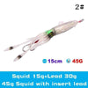 UV Luminous Realistic Squid Soft Lures
