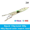 UV Luminous Realistic Squid Soft Lures