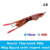 UV Luminous Realistic Squid Soft Lures