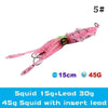 UV Luminous Realistic Squid Soft Lures