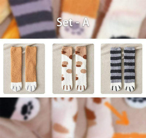 Winter Cat Claws Socks