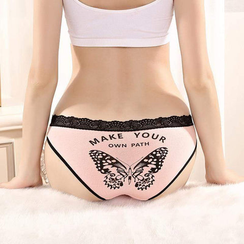 Women Underwear Sexy Lace Butterfly Transparen